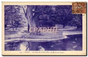 Old Postcard Vichy A corner of the great parks in Swan Basin