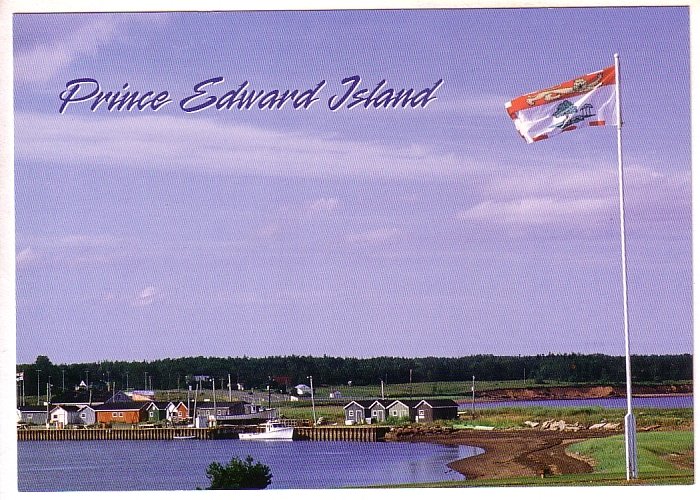 Large 5 X 7, Flag at Fishing Village, Prince Edward Island