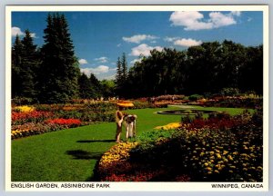 English Garden, Assiniboine Park, Winnipeg, Manitoba, Chrome Postcard