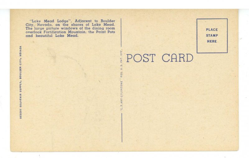NV - Boulder City. Lake Mead Lodge  ca 1950