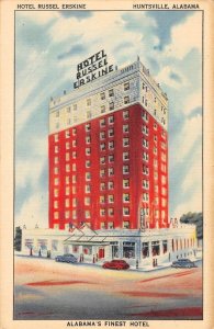 HOTEL RUSSEL ERSKINE Huntsville, Alabama c1940s Linen Vintage Postcard