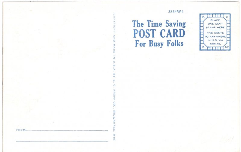 US    PC3117 TIME SAVING POSTCARD DEPICTING GOLF COURSE