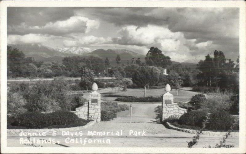 Redlands CA Davis Memorial Park Real Photo Postcard