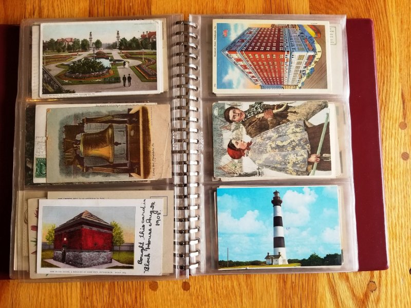 162 Vintage Post Cards in Post Card Album # 3