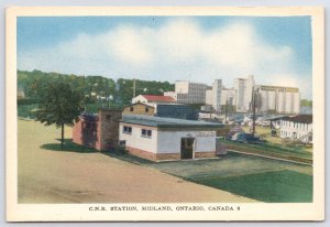 Midland ON Canadian National Railroad~Elevators~Jack H Bain ~Krom-O-Graph  1949