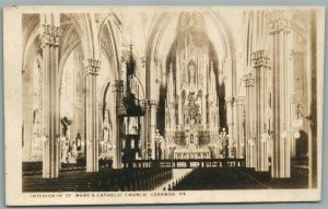 LEBANON PA ST.MARY'S CATHOLIC CHURCH ANTIQUE REAL PHOTO POSTCARD RPPC