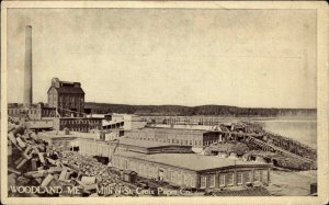 Woodland ME St. Croix Paper Co Mill c1910 Postcard