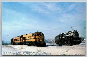 Railroad Locomotive Train Postcard - Xmas Card - Independence Class #407