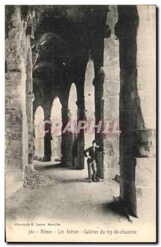 Old Postcard Nimes Les Arenes From Ground Floor Galleries