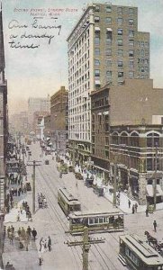 Washington Seattle Second Avenue Looking South Trolleys