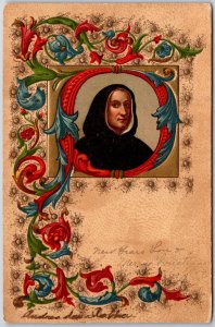 1903 Portrait Lady in Veil Calligraphic Design Posted Postcard