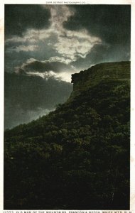 Vintage Postcard 1910s Old Man Of The Mountains Franconia Notch White Detroit