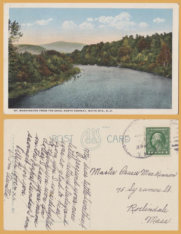 White Mountains, N.H., Mt. Washington from the Saco, North Conway - 