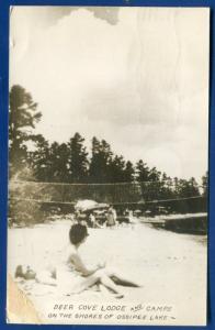 Deer Cove Lodge Camps Ossipee Lake New Hampshire real photo postcard RPPC