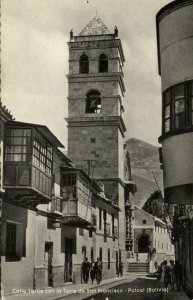 bolivia, POTOSI, Calle Tarija con la Torre de San Francisco (1950s) Postcard