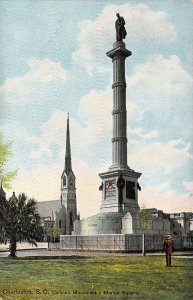 Civil War, Canceled Monument to V-Pres Calhoun, Charleston SC Old 1907 Postcard