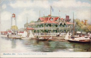 Hamilton Ontario Royal Hamilton Yacht Club House 2410 Tuck Unused Postcard G60