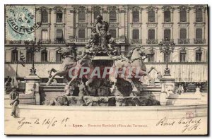 Postcard Old Lyon Fontaine Bartholdi (Place Bellecour)