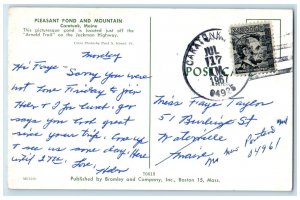 1967 Pleasant Pond Mountain Arnold Trail Jackman Highway Caratunk Maine Postcard