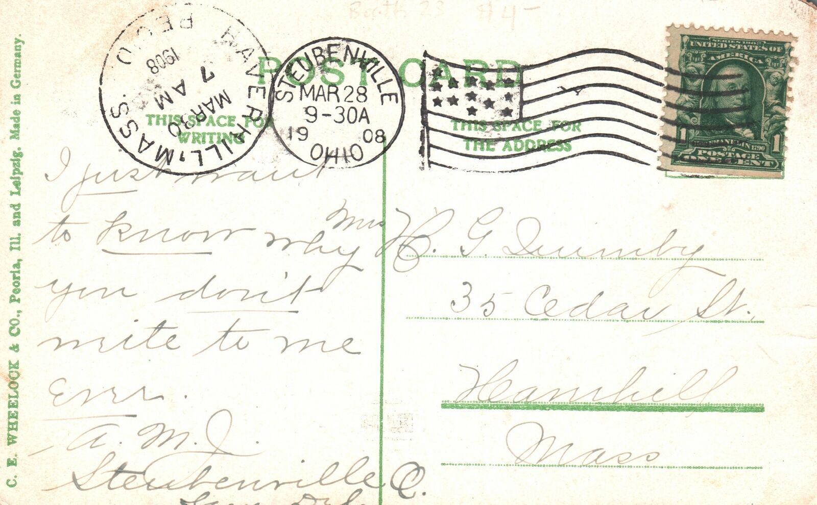 Vintage Postcard 1908 Gill hospital Building Steubenville Ohio OH United States Ohio Other