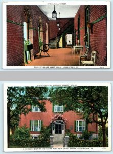 2 Postcards SHAKERTOWN, Kentucky KY ~ GUEST HOUSE & Spiral Hall Garden c1920-30s