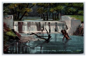 Falls At Lincoln Park Lincoln Nebraska NE 1911 DB Postcard V16