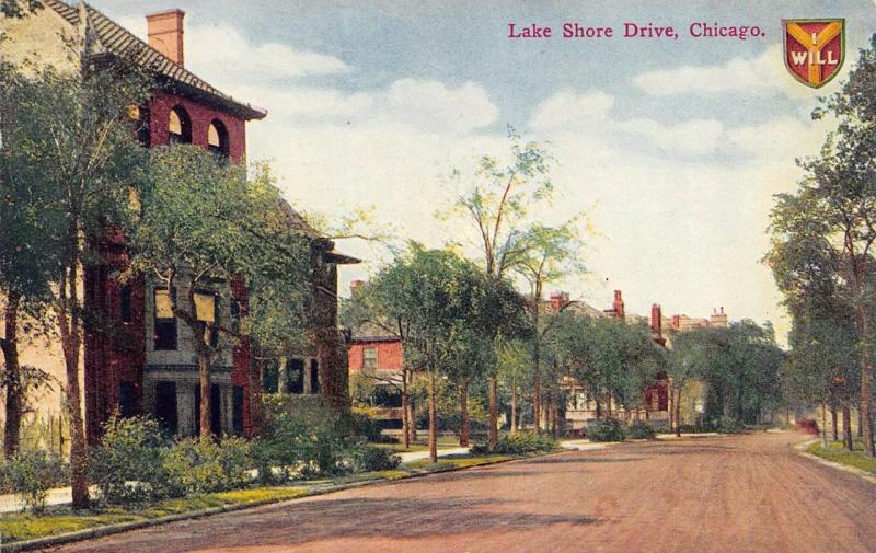 CHICAGO, IL  Illinois   LAKE SHORE DRIVE Street Scene HOMES   c1910's Postcard