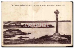 Old Postcard Ile de Brehat The Cross Maudez and passes at mid tide