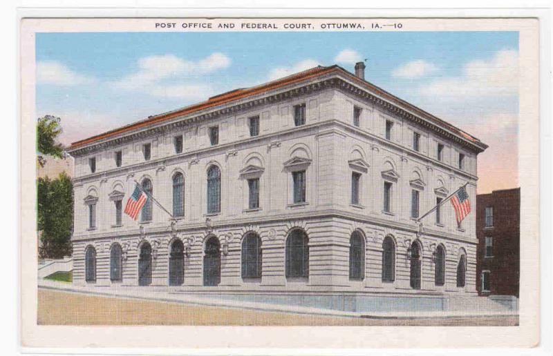 Post Office US Court House Ottumwa Iowa postcard