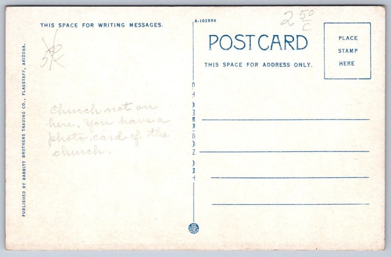 K18/ Flagstaff Arizona Postcard c1910 Catholic Church Parsonage 4