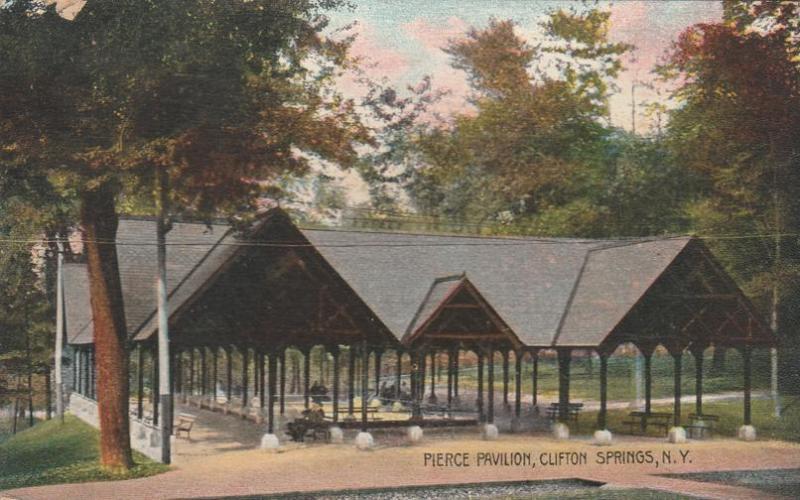 Clifton Springs NY, New York - Pierce Pavilion Picnic Area - pm 1910 - DB