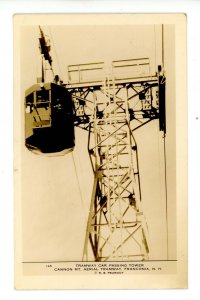 NH - Franconia Notch. Cannon Mt Aerial Tramway,  Passing Tower     RPPC