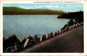 View On New State Highway to Tupper Lake, Adirondack Mts c1932 Postcard T51