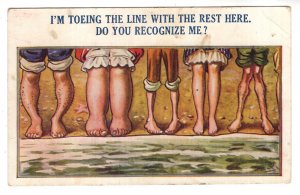 Toeing the Line, Beach Humour, Vacation Bamforth Comic