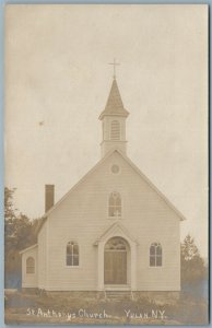 YULAN NY ST.ANTHONY'S CHURCH ANTIQUE REAL PHOTO POSTCARD RPPC