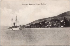 Steamer 'Yakona' Ship Gaspe Harbour QC Quebec Canada Postcard H23 *as is