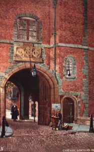 Vintage Postcard Gateway Lincoln's Inn In Dickens Land Oillete Art Raphael Tuck