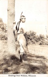 Wabeno Wisconsin Native American Indian Girl Real Photo Postcard AA83464