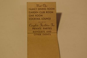 The Oaks Restaurant Lounge Oak Grove Illinois 20 Strike Matchbook Cover