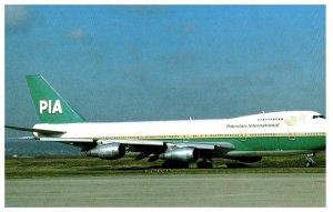 Pakistan International Boeing 747 at Paris Airplane Postcard