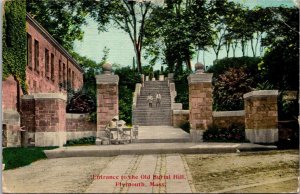 Massachusetts Plymouth Entrance To Burial Hill Cemetery 1914