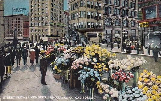 California San Francisco Street Flower Vendors 1930