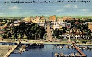 St. Petersburg, Florida - Central Avenue, West from Yacht Club & Basin - 1948