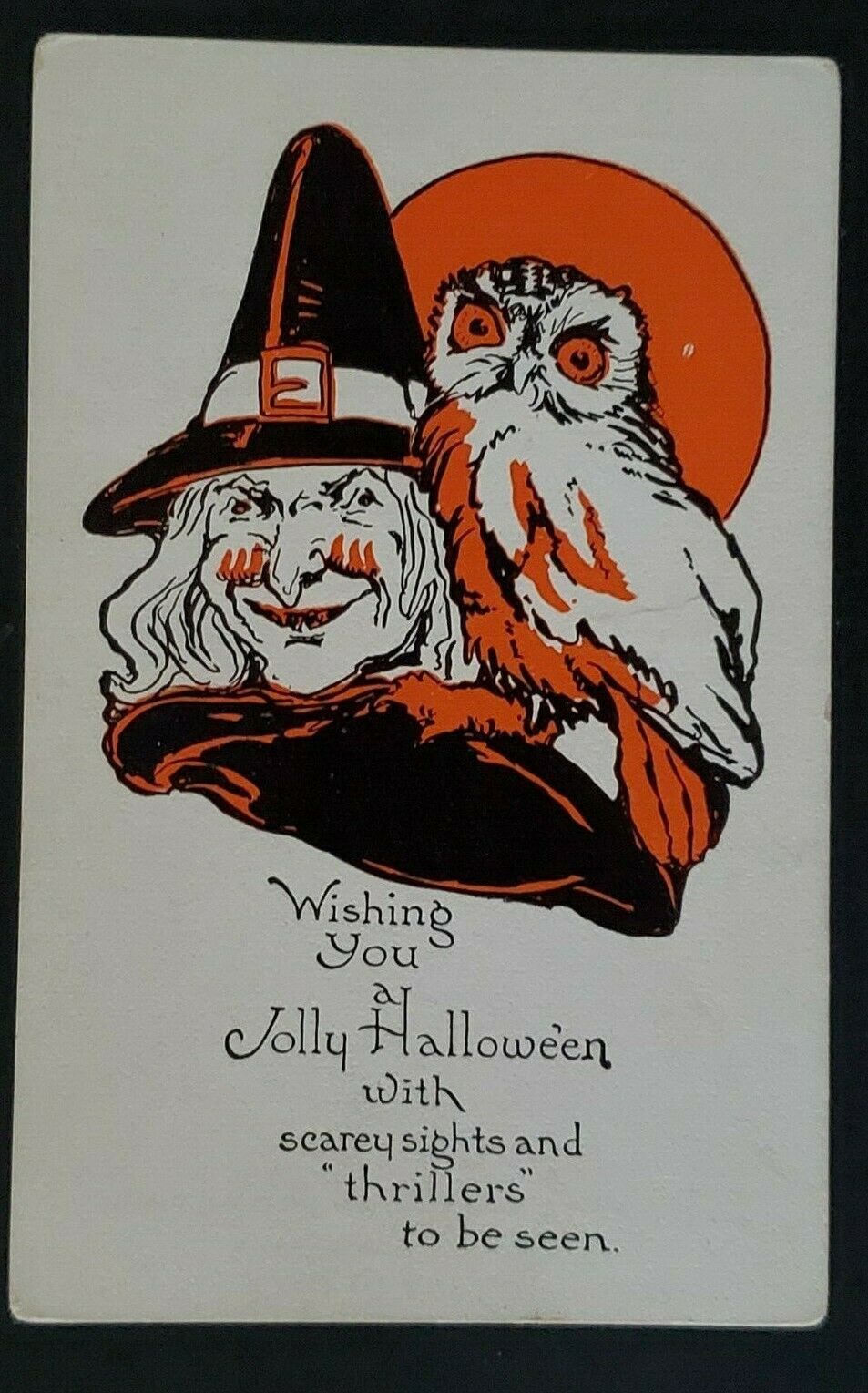 vintage halloween owl illustration