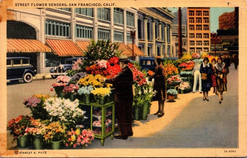 California San Francisco Street Flower Vendors 1940