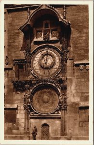 Czech Republic Prague Prag The Old Clock On The Town Hall Vintage Postcard C095