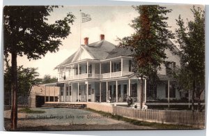 Postcard NY Gloversville Forts Hotel Garoga Lake handcolored