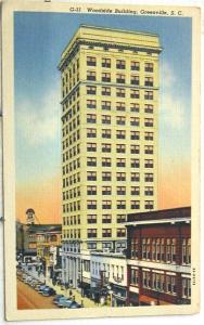 H2023   GREENVILLE, S.C.  POSTCARD,  WOODSIDE BUILDING