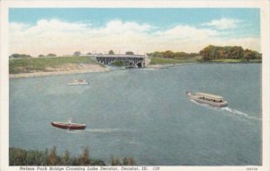 Illinois Decatur Nelson Park Bridge Crossing Lake Decatur Curteich