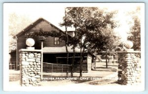 RPPC  LAKE COURT OREILLES, Wisconsin WI ~ WURSTER FARM HOUSE 1936 Postcard